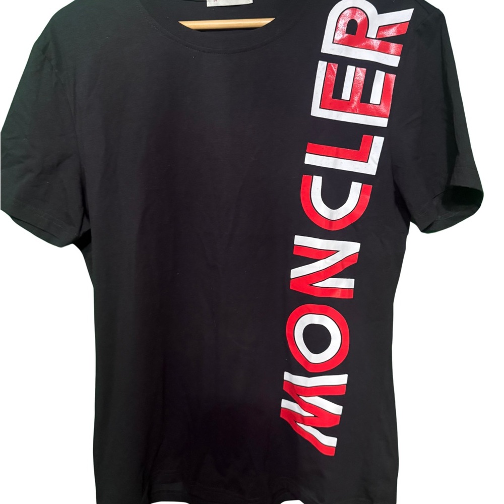 Moncler Black Tee with Red Accent